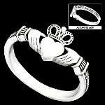Sterling Silver Irish Claddagh Ring: Size 10